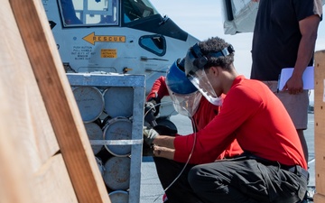 USS America Conducts an Ordnance Handling Evolution at Naval Weapons Station Seal Beach.