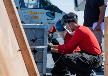 USS America Conducts an Ordnance Handling Evolution at Naval Weapons Station Seal Beach.