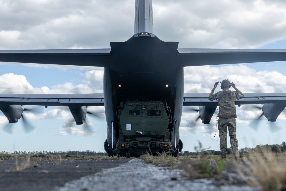 U.S. Marines and Airmen Transport HIMARS During Orient Shield 25