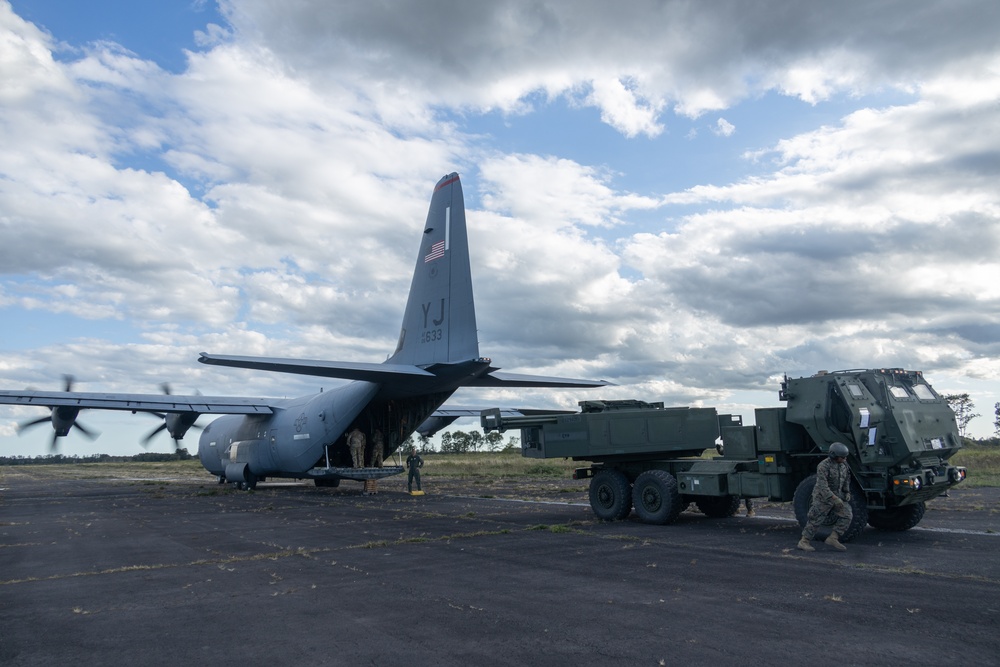 U.S. Marines and Airmen Transport HIMARS During Orient Shield 25