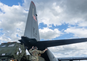 U.S. Marines and Airmen Transport HIMARS During Orient Shield 25