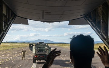 U.S. Marines and Airmen Transport HIMARS During Orient Shield 25