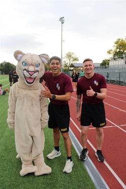173rd Airborne Brigade Paratroopers Pace Students During Wellness Day Run at Vicenza Middle School [Image 2 of 4]