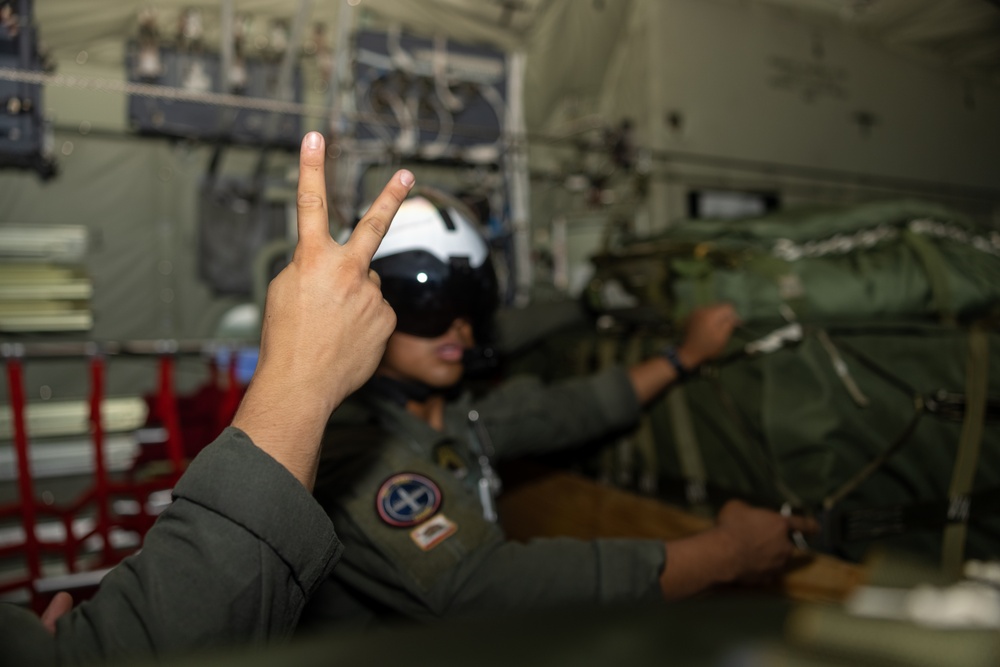 U.S. Marines with 3rd Marine Logistics Group conduct aerial deliveries during Resolute Dragon 25
