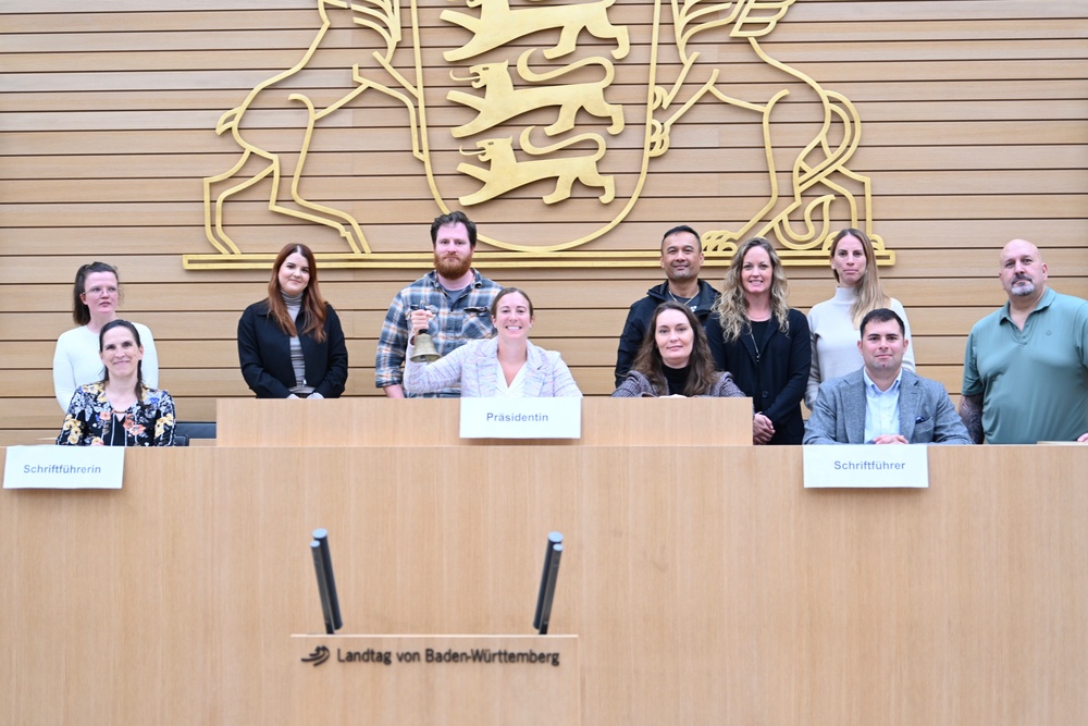USAG Stuttgart community members explore the German political system with the Capital City Visitation Program