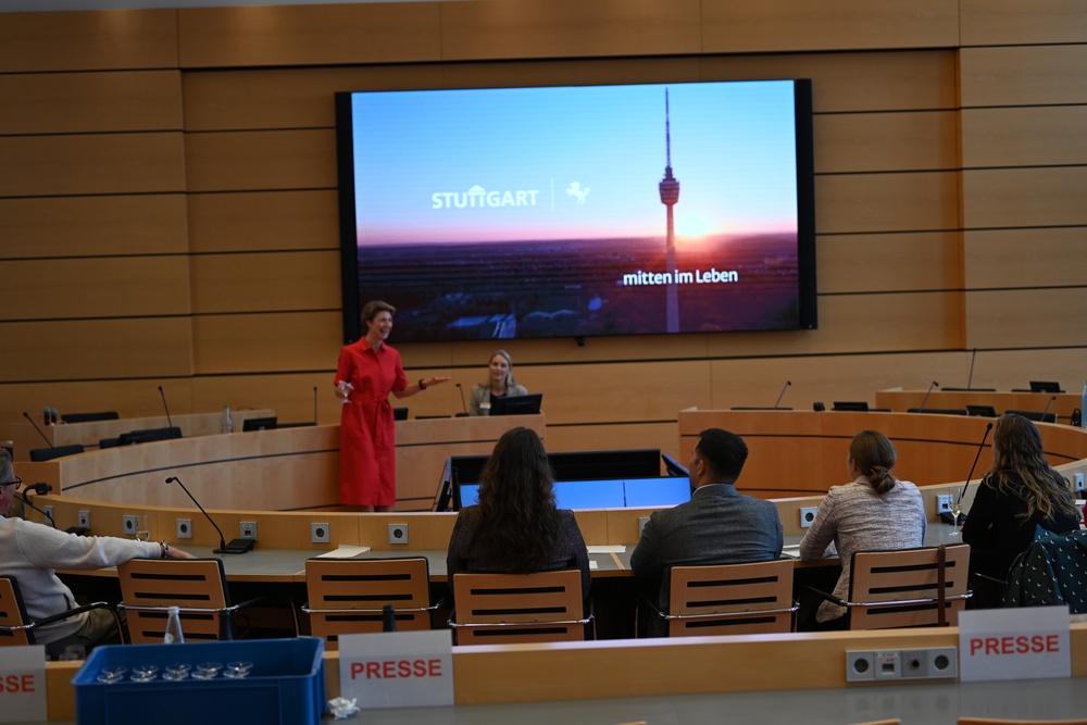 USAG Stuttgart community members explore the German political system with the Capital City Visitation Program
