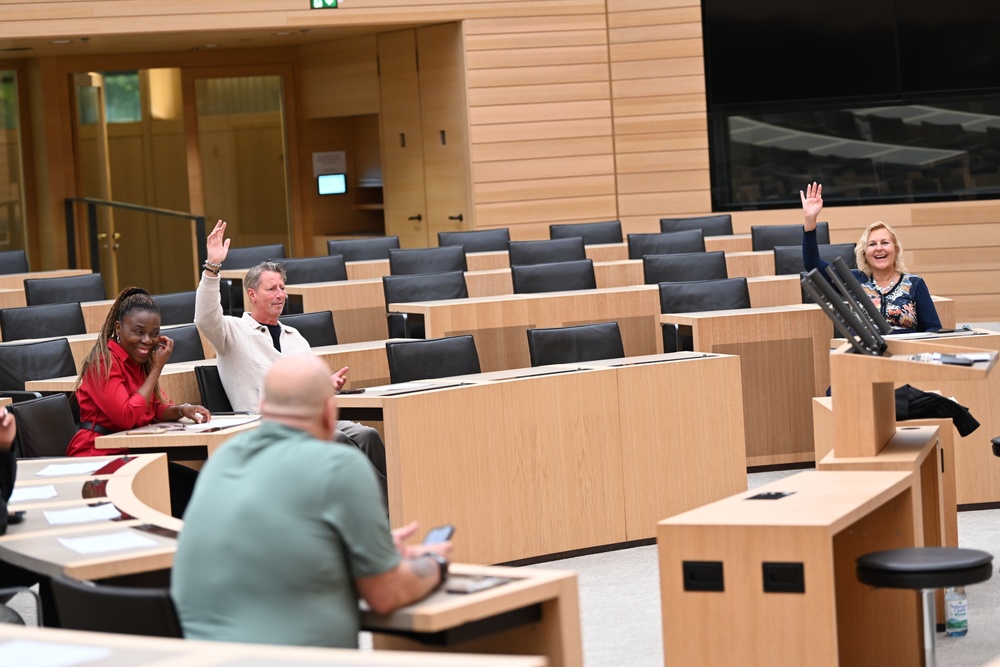 USAG Stuttgart community members explore the German political system with the Capital City Visitation Program