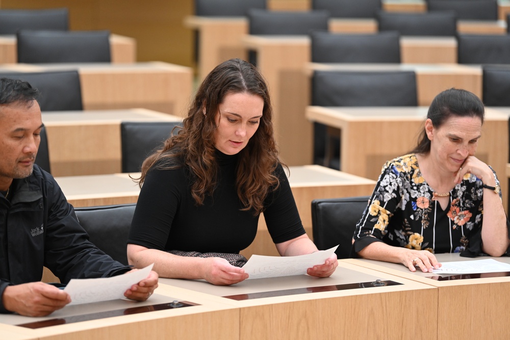 USAG Stuttgart community members explore the German political system with the Capital City Visitation Program