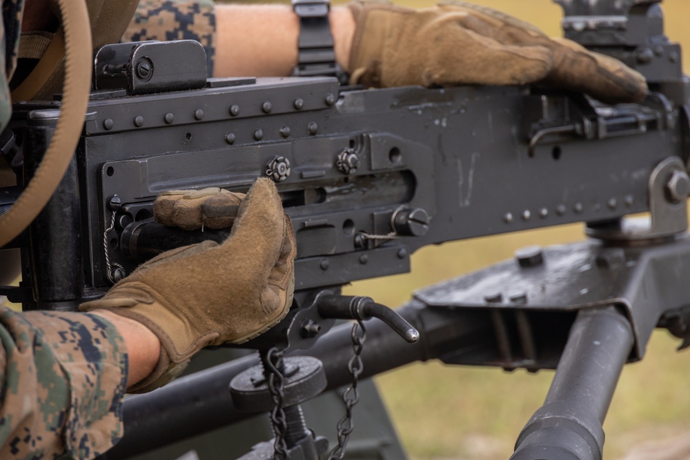 Marines with Infantry Training Battalion, School of Infantry – East utilize M2A1 machine guns Marines with Infantry Training Battalion, School of Infantry – East utilize M2A1 machine guns