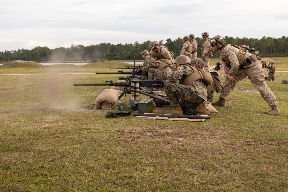 Marines with Infantry Training Battalion, School of Infantry – East utilize M2A1 machine guns Marines with Infantry Training Battalion, School of Infantry – East utilize M2A1 machine guns