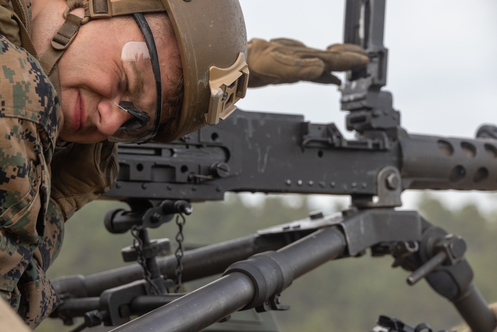 Marines with Infantry Training Battalion, School of Infantry – East utilize M2A1 machine guns Marines with Infantry Training Battalion, School of Infantry – East utilize M2A1 machine guns