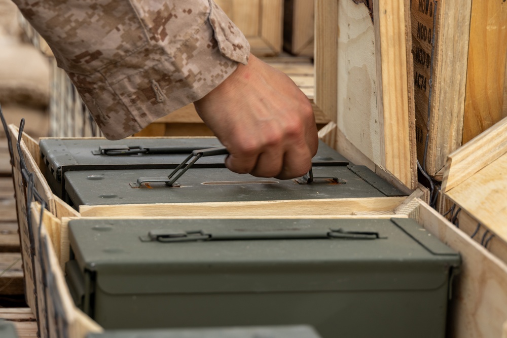 Marines with Infantry Training Battalion, School of Infantry – East utilize M2A1 machine guns Marines with Infantry Training Battalion, School of Infantry – East utilize M2A1 machine guns