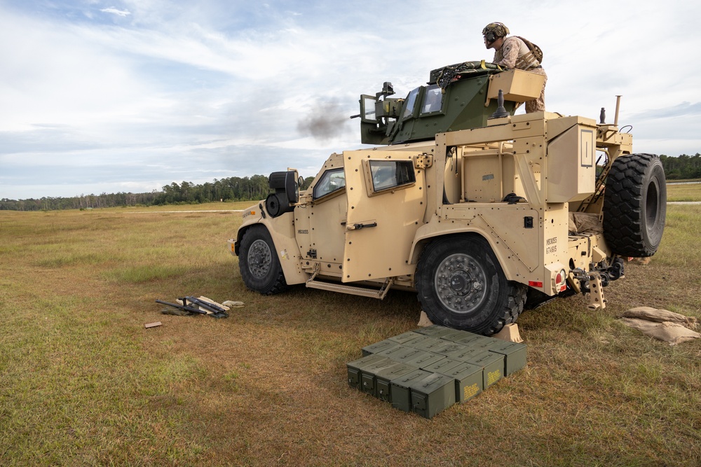 Marines with Infantry Training Battalion, School of Infantry – East utilize M2A1 machine guns Marines with Infantry Training Battalion, School of Infantry – East utilize M2A1 machine guns