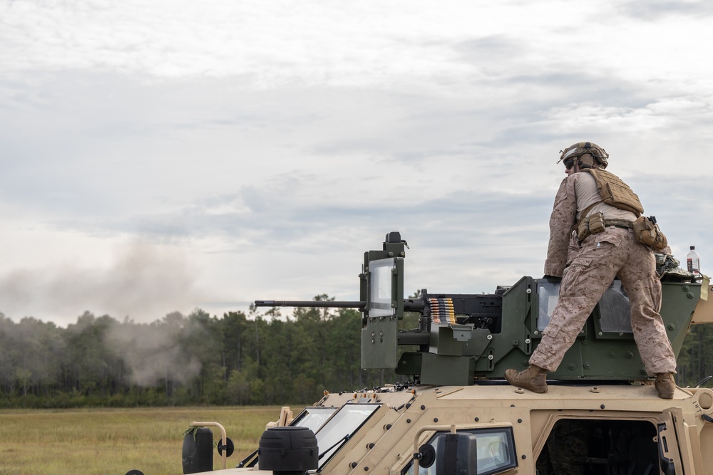 Marines with Infantry Training Battalion, School of Infantry – East utilize M2A1 machine guns Marines with Infantry Training Battalion, School of Infantry – East utilize M2A1 machine guns