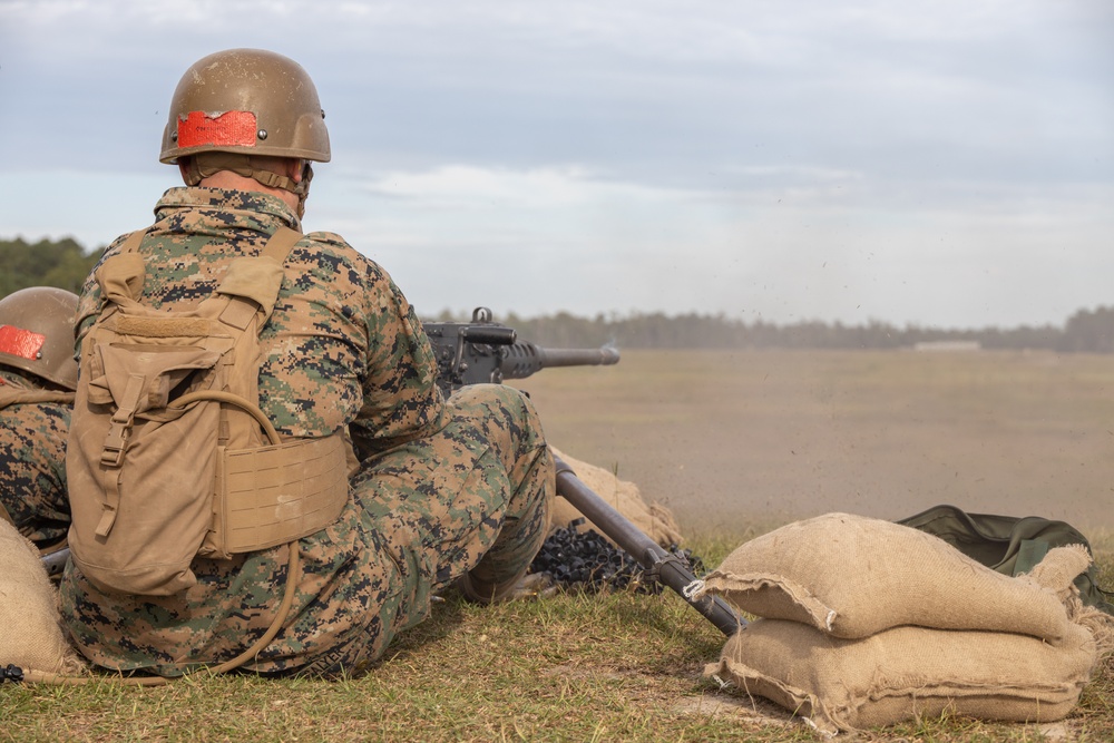Marines with Infantry Training Battalion, School of Infantry – East utilize M2A1 machine guns Marines with Infantry Training Battalion, School of Infantry – East utilize M2A1 machine guns