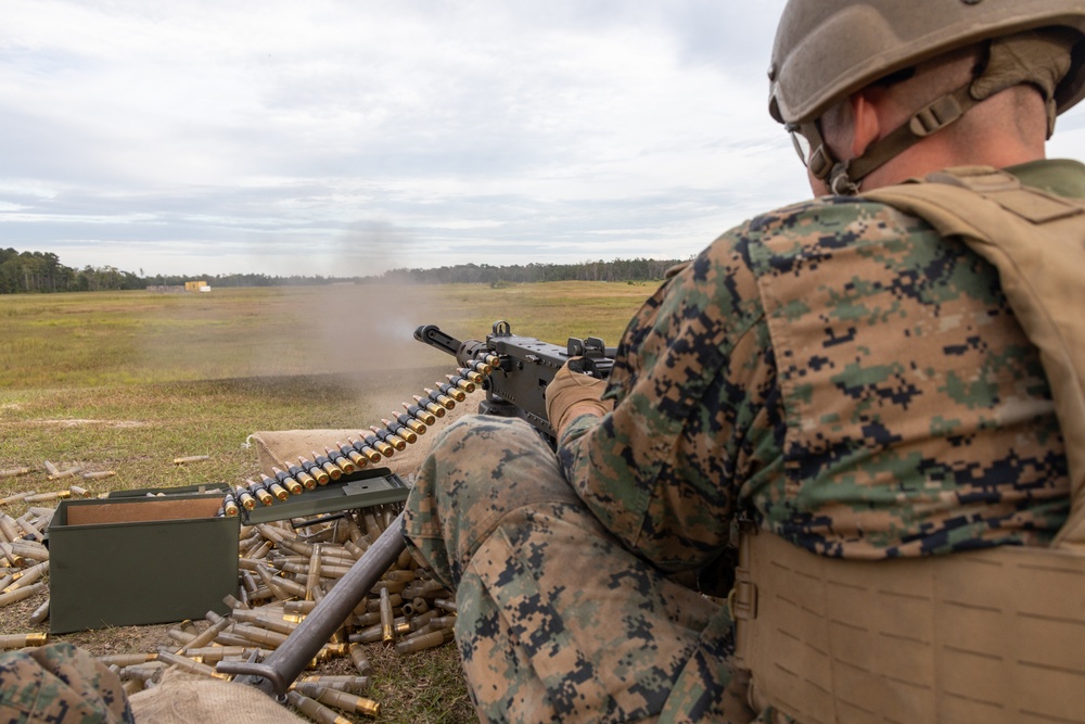 Marines with Infantry Training Battalion, School of Infantry – East utilize M2A1 machine guns Marines with Infantry Training Battalion, School of Infantry – East utilize M2A1 machine guns