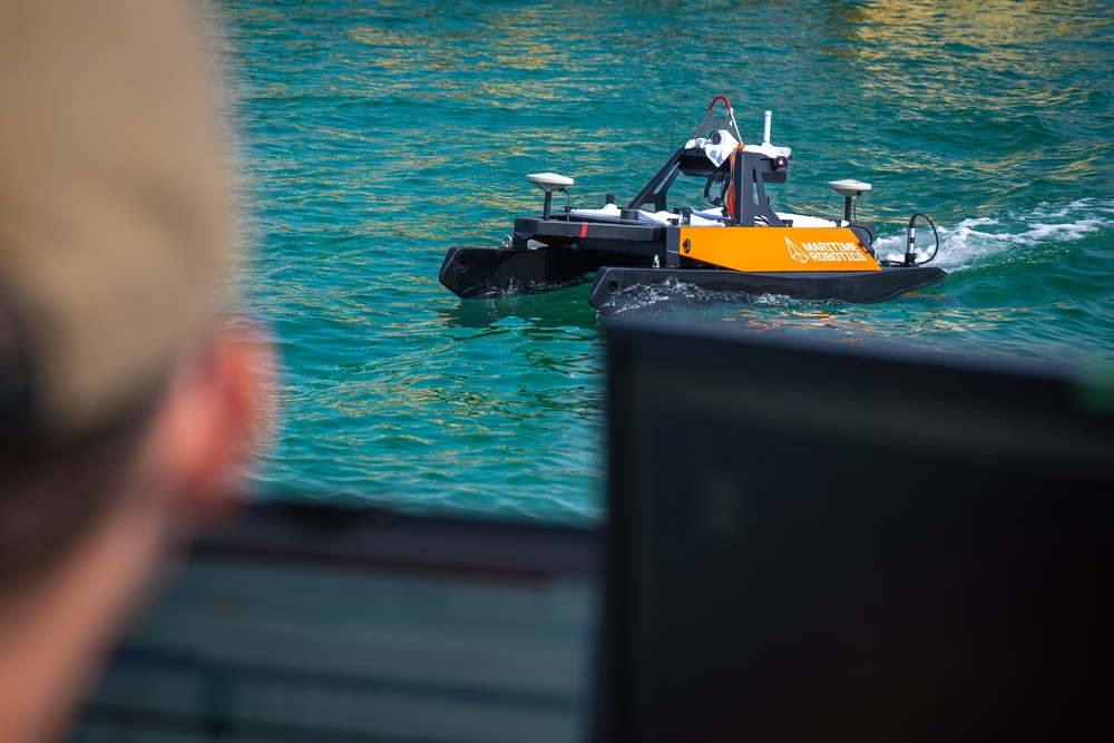 U.S. Naval Oceanographic Office conducts Unmanned Surface Vessel Operations