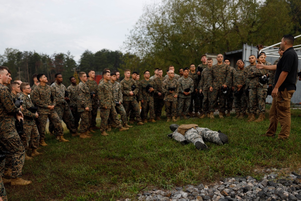 U.S. Member Security Guard Students Train in Confined Space Trainer and Gas Chamber