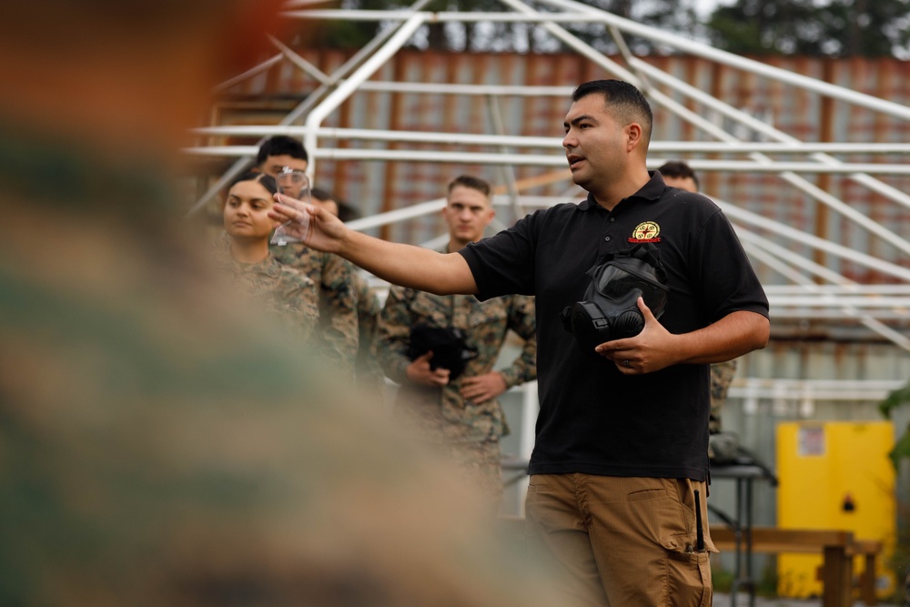 U.S. Member Security Guard Students Train in Confined Space Trainer and Gas Chamber