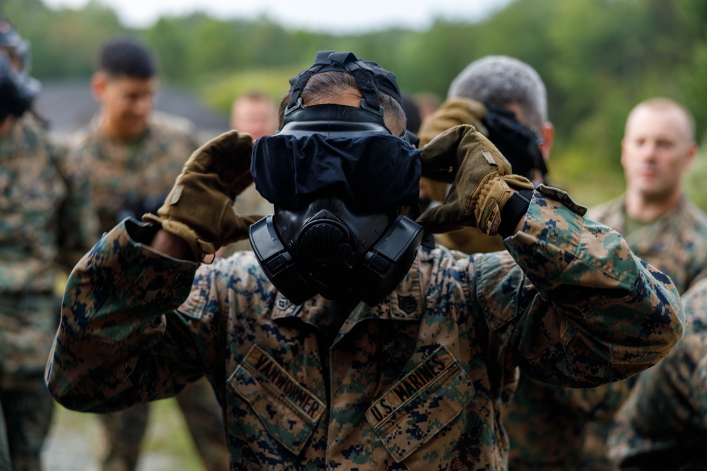 U.S. Member Security Guard Students Train in Confined Space Trainer and Gas Chamber