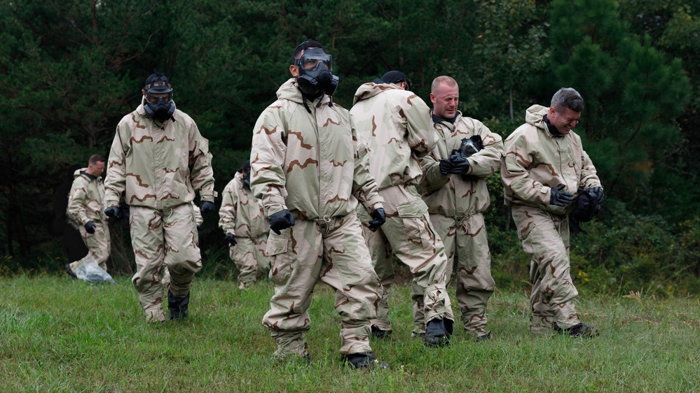 U.S. Member Security Guard Students Train in Confined Space Trainer and Gas Chamber