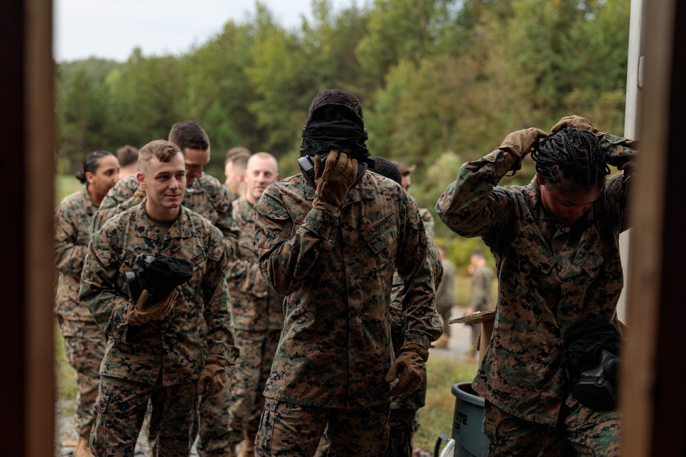 U.S. Marine Security Guard Students Train in Confined Space Trainer and Gas Chamber