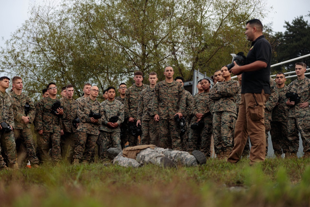 U.S. Marine Security Guard Students Train in Confined Space Trainer and Gas Chamber