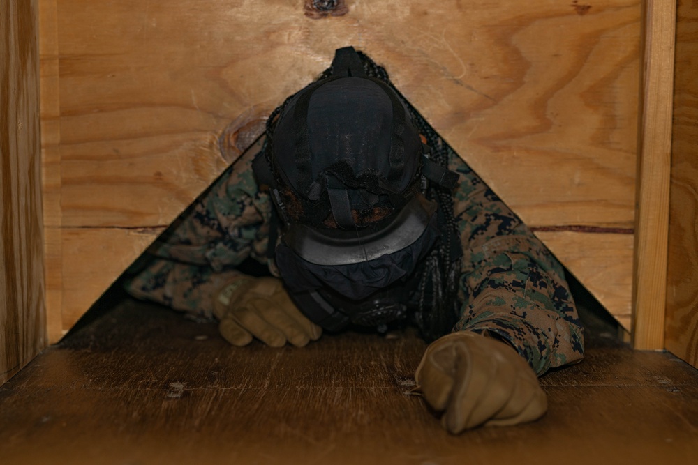 U.S. Marine Security Guard Students Train in Confined Space Trainer and Gas Chamber