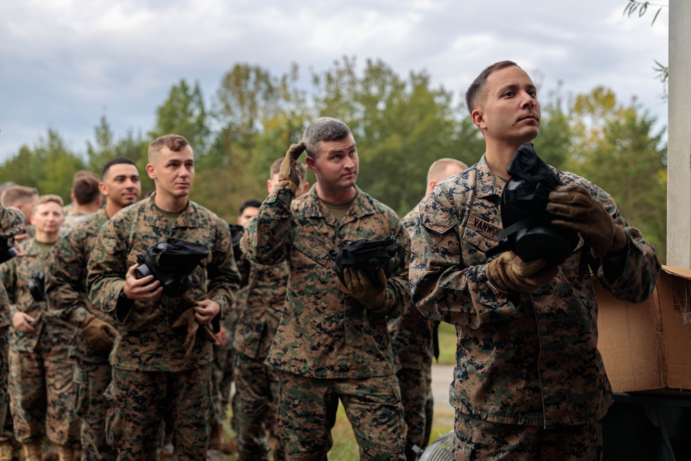 U.S. Marine Security Guard Students Train in Confined Space Trainer and Gas Chamber