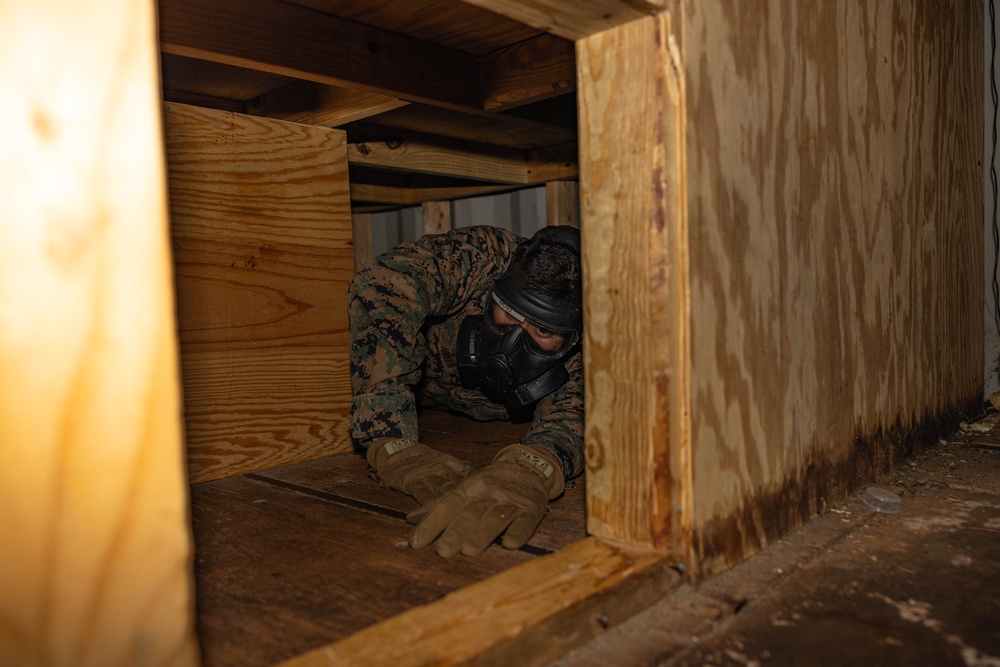 U.S. Marine Security Guard Students Train in Confined Space Trainer and Gas Chamber
