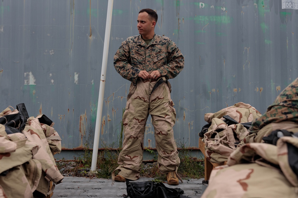 U.S. Marine Security Guard Students Train in Confined Space Trainer and Gas Chamber