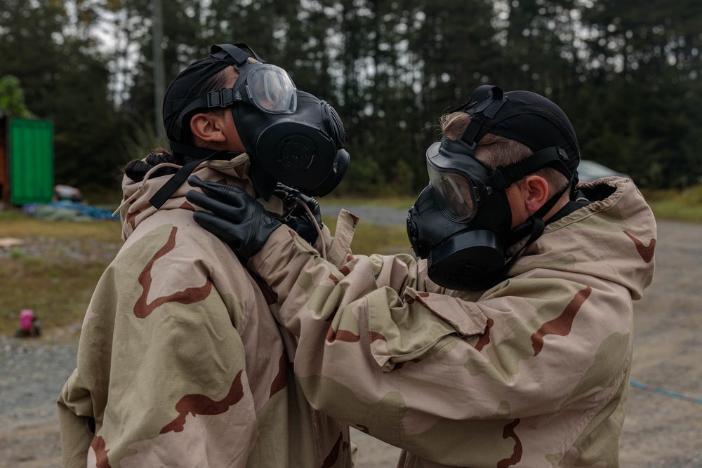 U.S. Marine Security Guard Students Train in Confined Space Trainer and Gas Chamber