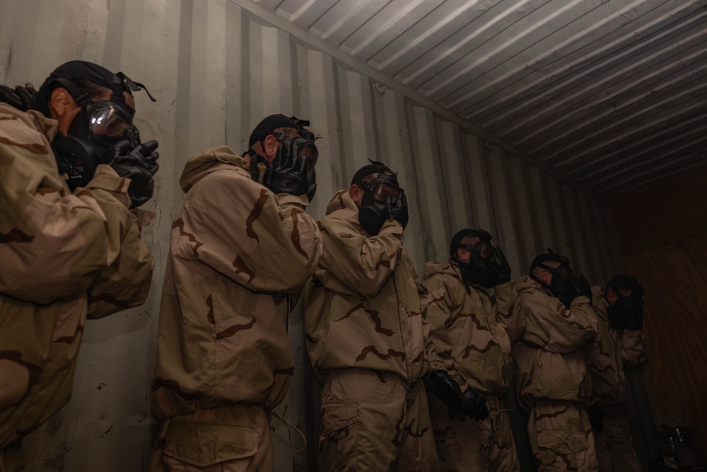 U.S. Marine Security Guard Students Train in Confined Space Trainer and Gas Chamber
