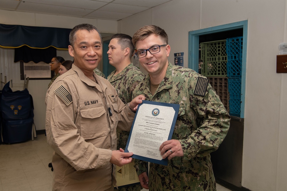 USS John C. Sennis Supply Awards at Quarters