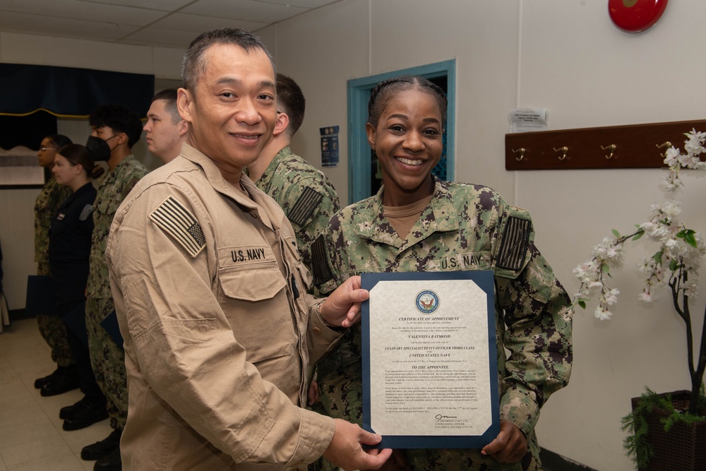 USS John C. Sennis Supply Awards at Quarters
