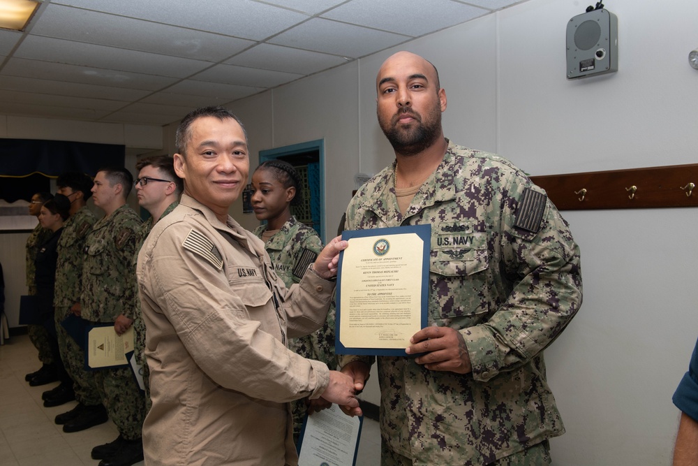 USS John C. Sennis Supply Awards at Quarters