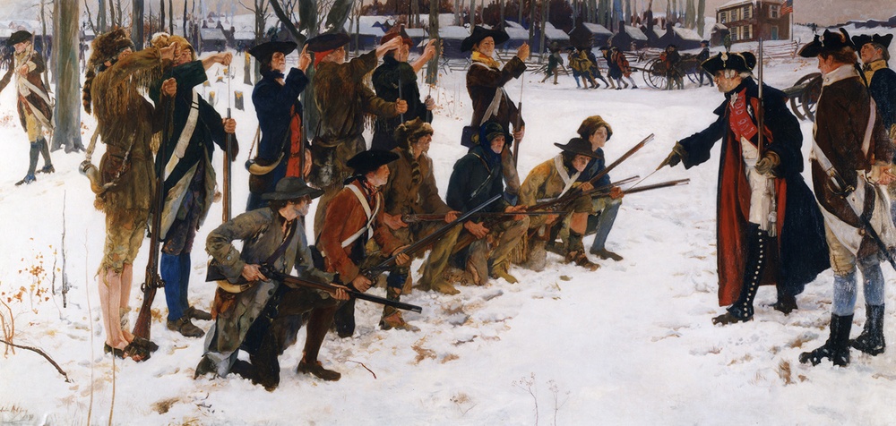Baron von Steuben trains Continental Troops