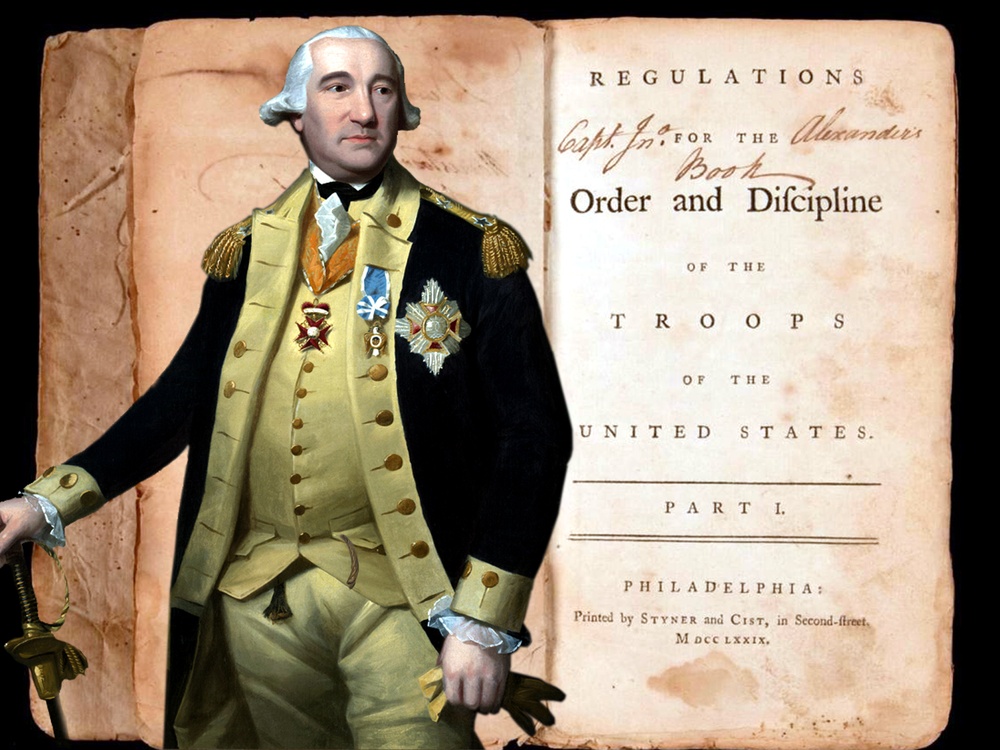 Maj. Gen. (Baron) Friederich von Steuben and the Blue Book