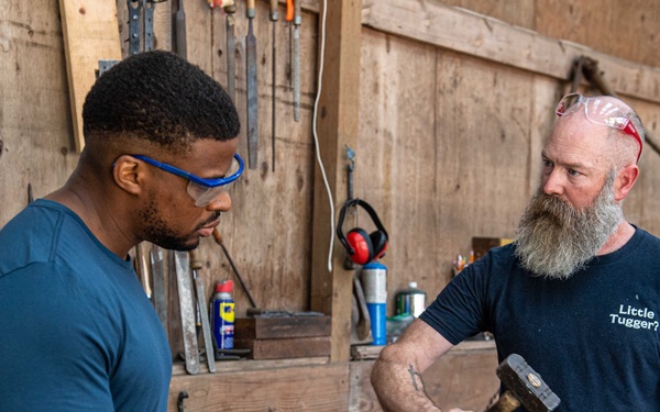 Ronald Reagan Sailors Attend a Blacksmith Class with MWR