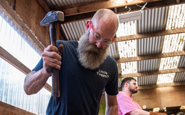 Ronald Reagan Sailors Attend a Blacksmith Class with MWR