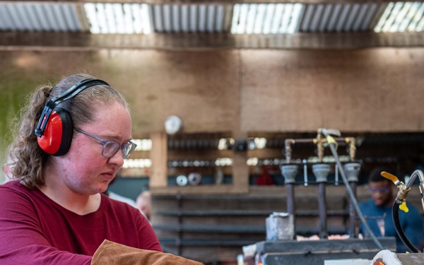 Ronald Reagan Sailors Attend a Blacksmith Class with MWR