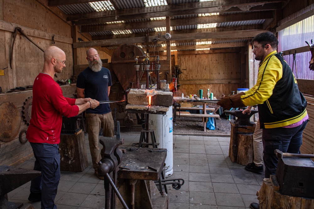 Ronald Reagan Sailors Attend a Blacksmith Class with MWR