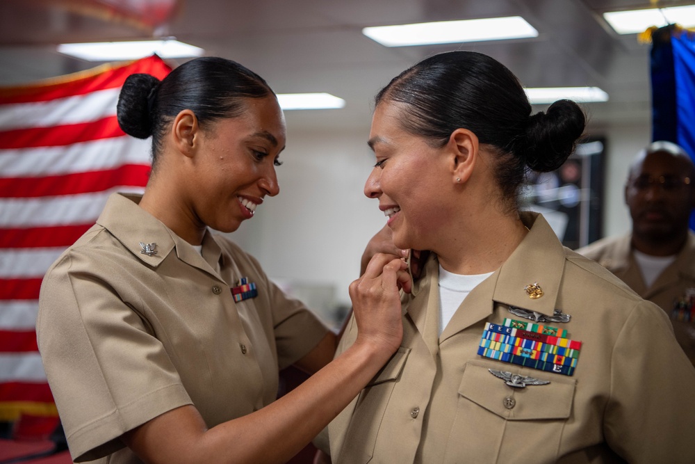 Boxer Holds Pinning Ceremony and Birthday for New Master Chief