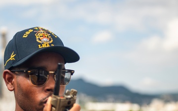 USS Tripoli Performs an Anti-Terrorism Training Team Drill