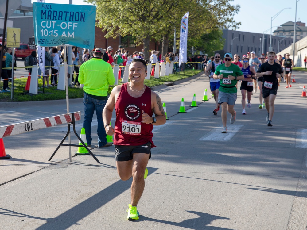 Three Oregon Guardsmen test their endurance at the National Guard Marathon