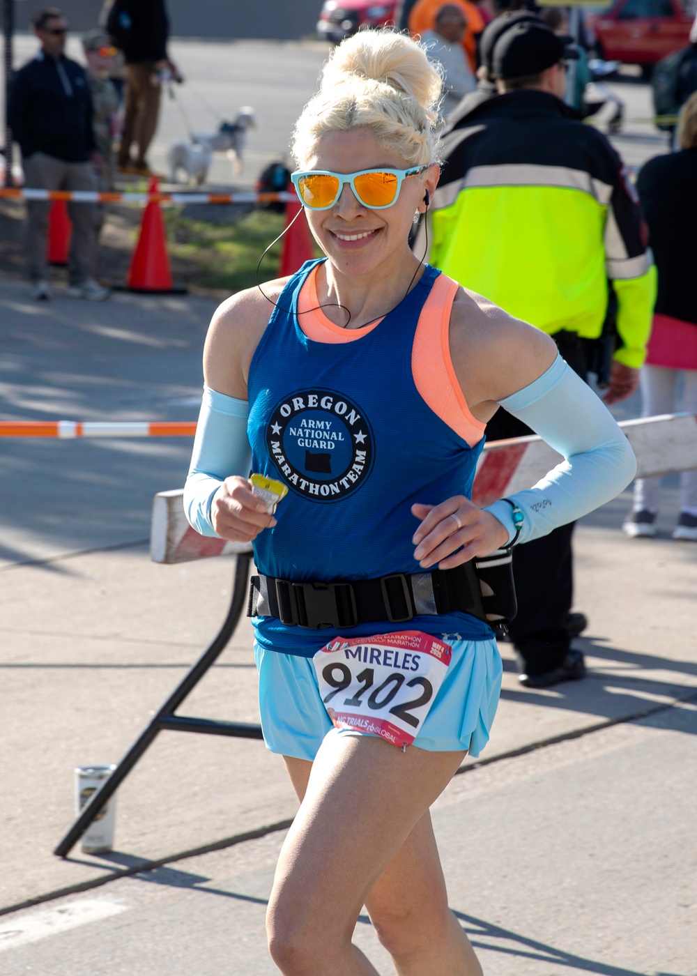 Three Oregon Guardsmen test their endurance at the National Guard Marathon