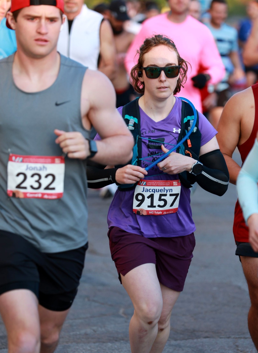 Three Oregon Guardsmen test their endurance at the National Guard Marathon