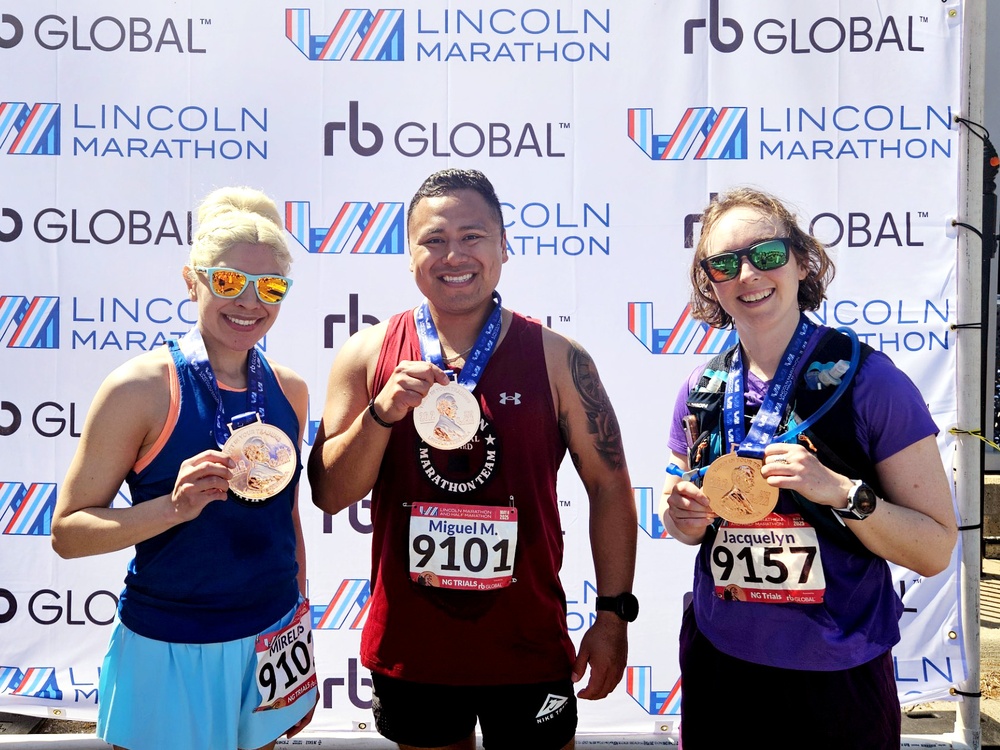Three Oregon Guardsmen test their endurance at the National Guard Marathon