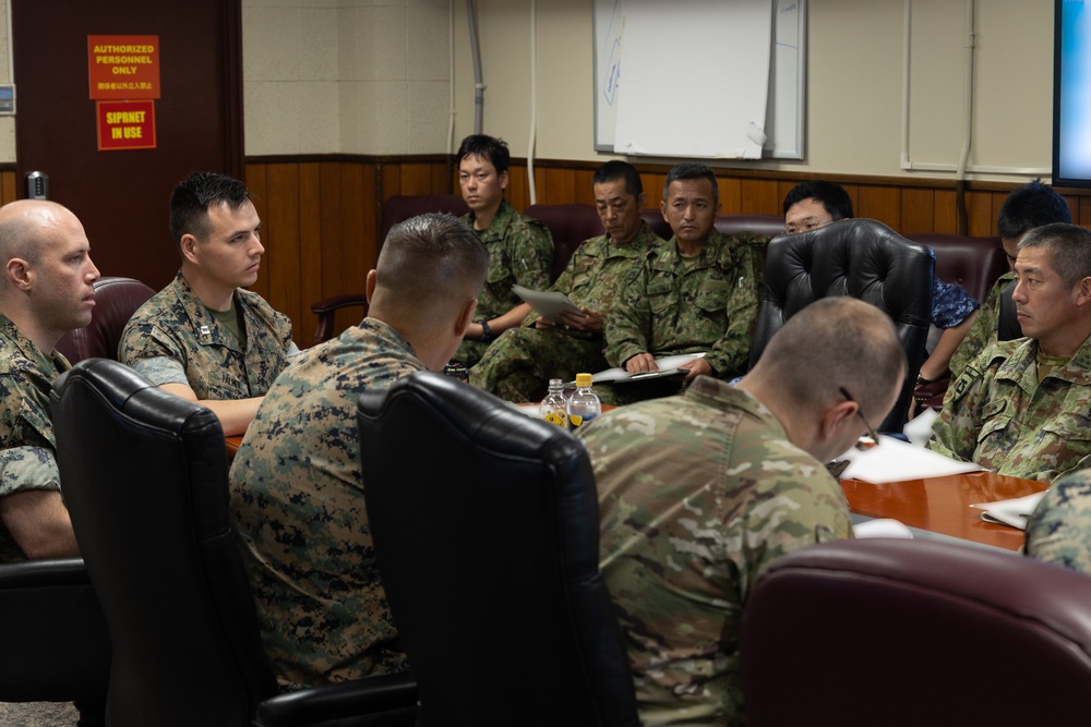 U.S. Marines, Japan Self-Defense Force discuss enemy prisoner of war handling during Resolute Dragon 25