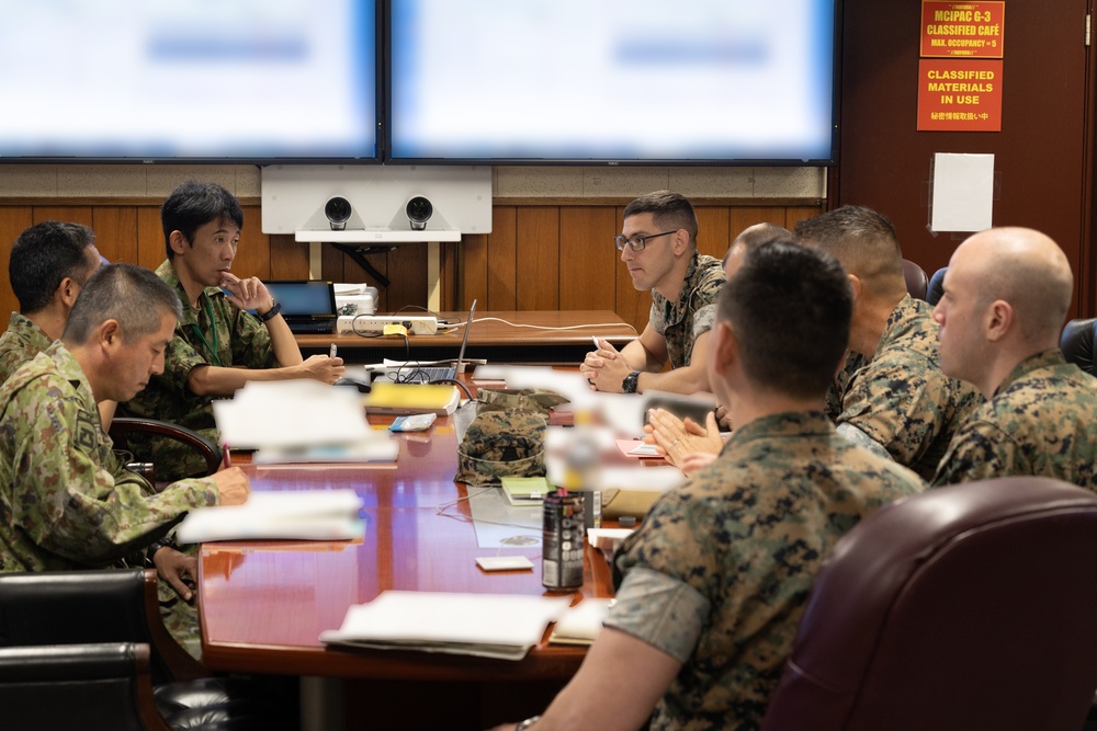 U.S. Marines, Japan Self-Defense Force discuss enemy prisoner of war handling during Resolute Dragon 25